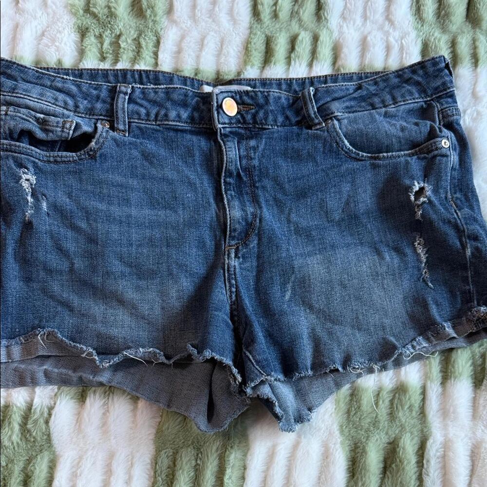 DL1961 Blue Distressed Jean Shorts